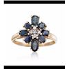 Image 1 : Oval Sapphire Floral Ring With Diamond Accents in 14kt Yellow Gold