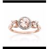 Image 1 : 1.25 ct. t.w. Morganite Ring With Diamond Accents in 14kt Two-Tone Gold