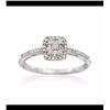 Image 1 : .20 ct. t.w. Baguette and Round Diamond Cluster Ring in 14kt White Gold