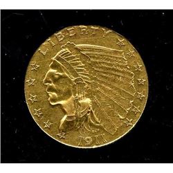 1911 $ 2.5 Gold Indian Quarter Eagle
