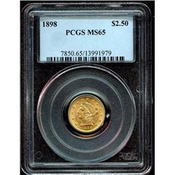 1898 MS 64 $ 2.5 Gold Liberty PCGS