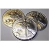 Image 1 : Lot of 3 Us Silver Eagles Random dates