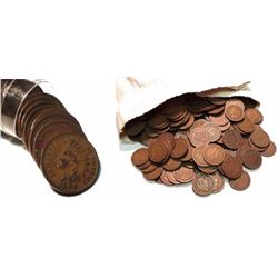 Lot of 100 Indian Head Cents From Cache