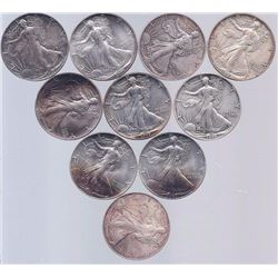 (10) Assorted Date Silver Eagles