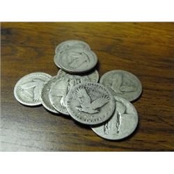 Lot of (10) Standing Liberty Quarters