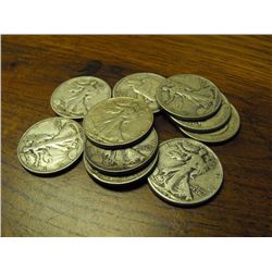 Lot of (10) Walking Liberty Halves