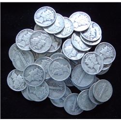 Lot of (50) Mercury Dimes