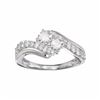 Image 1 : 10k White Gold 1/2 Carat T.W. Diamond 2-Stone Bypass Engagement Ring
