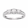Image 1 : Diamond 3-Stone Engagement Ring in 10k White Gold (1/2 Carat T.W.)