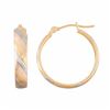 Image 1 : Tri-Tone 10k Gold Striped Hoop Earrings
