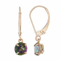 10k Gold Mystic Topaz Drop Earrings