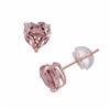 Image 1 : 14k Rose Gold Morganite Triplet Stud Earrings