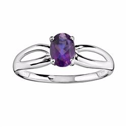 10k White Gold Amethyst Ring