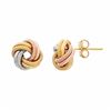 Image 1 : Tri-Tone 10k Gold Love Knot Stud Earrings