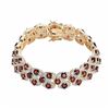Image 1 : 18k Gold-Plated Garnet & Diamond Accent Openwork Bracelet