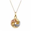 Image 1 : 14k Gold Tri-Tone Textured Love Knot Pendant