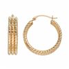 Image 1 : 14K Textured Hoop Earrings