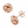 Image 1 : 14k Rose Gold Textured Love Knot Stud Earrings