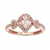 Image 1 : Morganite & 1/8 Carat T.W. Diamond 10k Rose Gold Teardrop Ring