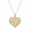 Image 1 : 10k Gold Openwork Heart Pendant Necklace
