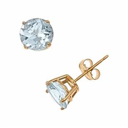 14k Gold Aquamarine Stud Earrings