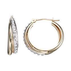 10k Gold Interlocking Hoop Earrings