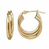 Image 1 : 14k Gold Triple Tube Hoop Earrings