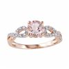 Image 1 : Morganite & 1/10 Carat T.W. Diamond Engagement Ring in 10k Rose Gold