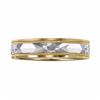 Image 1 : 10k Gold Two Tone Wedding Band - Men