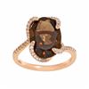 Image 1 : 10k Rose Gold Smoky Quartz & 1/5 Carat T.W. Diamond Oval Ring