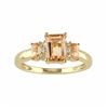 Image 1 : Citrine & Diamond Accent 10k Gold 3-Stone Ring