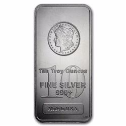 10 OZ. Morgan Design Silver Bar - Pure