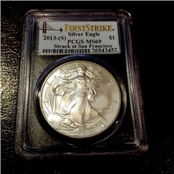 2013 S- MS 69 US Silver Eagle - PCGS
