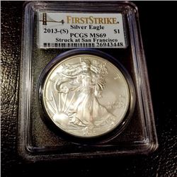 2013 S MS 69 US Silver Eagle - PCGS