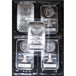 (5) Silver Bars - Morgan Design -