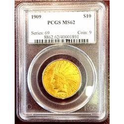 1909 MS 62 $ 10 Gold Indian PCGS