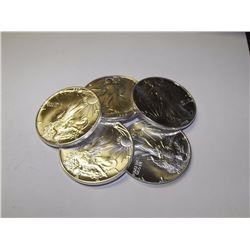 Lot of 5 Silver Eagles