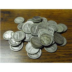 50 Mercury Dimes - Random