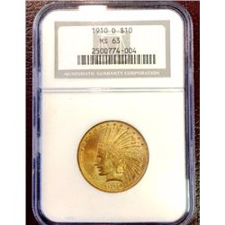 1910 d MS 63 $ 10 Gold Indian NGC