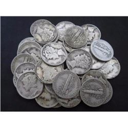 Lot of (50) Mercury Dimes from Photo