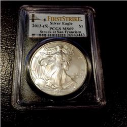 2013 S MS 69 US Silver Eagle PCGS