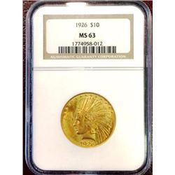 1926 MS 64 $ 10 Gold Indian NGC LUSTER!!