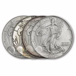 (4) US Silver Eagles Random Dates