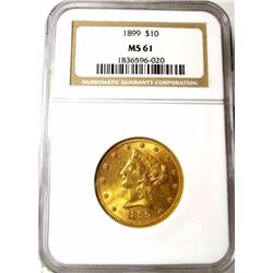 1899 MS 61 $ 10 Gold Liberty NGC