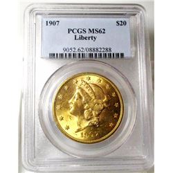 1907 MS 62 $ 20 Gold Saint Gauden's PCGS