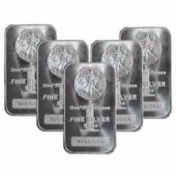 (5) 1 oz. Walking Liberty Silver Bars