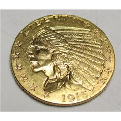 1915 $2.5 Gold Indian Quarter Eagle