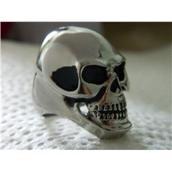 NEW RING - MAN'S SKULL RING - HIGH POLISHED STAINLESS STEEL - SUGGESTED RETAIL $100