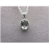 Image 2 : NECKLACE - 2.0 CT OVAL FACETED GREEN AMETHYST & DIAMOND IN STERLING SILVER SETTING - RETAIL ESTIMATE