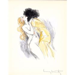 Colored signed Louis icart illustrations from the publication chansoms de bilitis